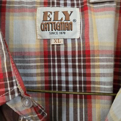LOT 11: Variety of "Cowboy Shirts": Wrangler, Levi, Ely Cattleman, Cowboy Legend, Roper