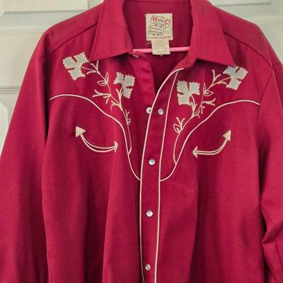 LOT 12: Vintage H Bar C California Ranchwear Embroidered Rockabilly Shirts w/Pearl Snaps