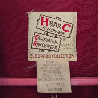 LOT 12: Vintage H Bar C California Ranchwear Embroidered Rockabilly Shirts w/Pearl Snaps