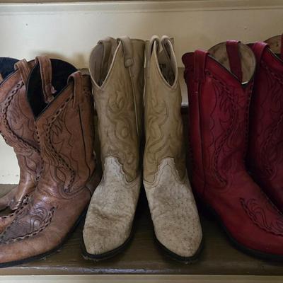 LOT 15: Vintage Cowboy Boots: Dan Post Men's Leather Cowboy Boots (2prs)