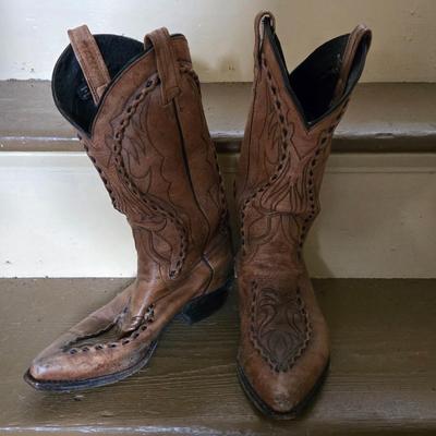 LOT 15: Vintage Cowboy Boots: Dan Post Men's Leather Cowboy Boots (2prs)