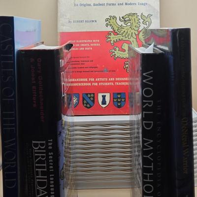 LOT 19: Heraldic Design, The Encyclopedia of World Mythology, Weapons & Fighting Techniques of the Medieval Warrior, The Secret...