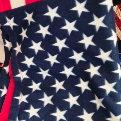 LOT 20: Harry Potter Wall/Lap Quilt & American Flag Fleece Blanket