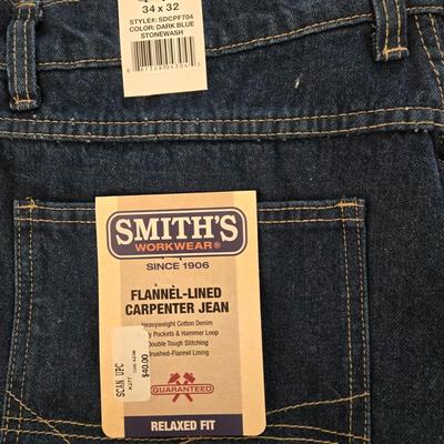LOT 21: NWT Smiths Workwear Flannel Lined Jeans & Sweaters