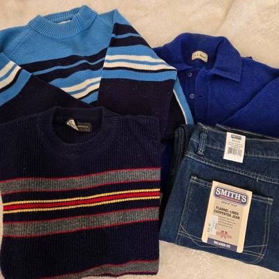LOT 21: NWT Smiths Workwear Flannel Lined Jeans & Sweaters