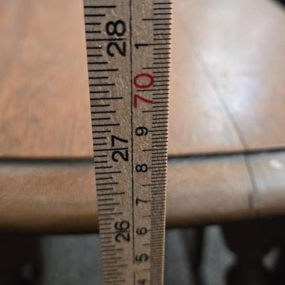 LOT 24: Ready for Upcycling: Drop Leaf Table, Round 2 Tier Table & Small Book Shelf