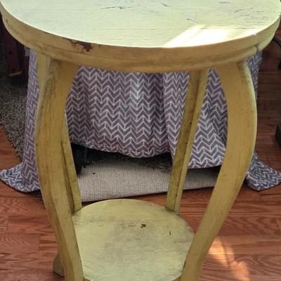 LOT 24: Ready for Upcycling: Drop Leaf Table, Round 2 Tier Table & Small Book Shelf
