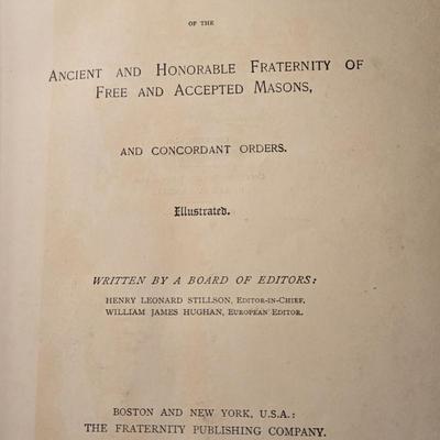 LOT 26: Antique History of Freemasonry and Concordant Orders Book & Small Freemason Dishes