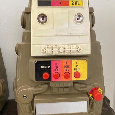 LOT 28: Pair of Vintage Mego 2XL Robots with Accessories