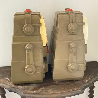 LOT 28: Pair of Vintage Mego 2XL Robots with Accessories