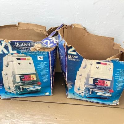 LOT 28: Pair of Vintage Mego 2XL Robots with Accessories