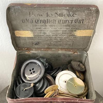 LOT 29: Large Collection of Antique / Vintage Buttons in Tins and Jars