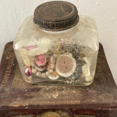 LOT 29: Large Collection of Antique / Vintage Buttons in Tins and Jars