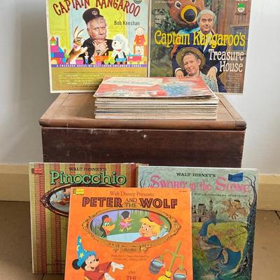 LOT 32: Vintage Children's Vinyl Collection and Story Song Books - Captain Kangaroo, Walt Disney and More