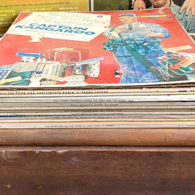 LOT 32: Vintage Children's Vinyl Collection and Story Song Books - Captain Kangaroo, Walt Disney and More