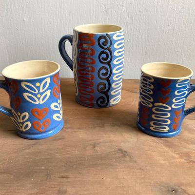 LOT 33: Collection of Ceramic Mugs - Handmade German / W Germany MUD 1663 and More