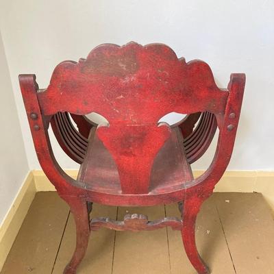 LOT 35: Antique Wooden Carved North Wind Throne Chair