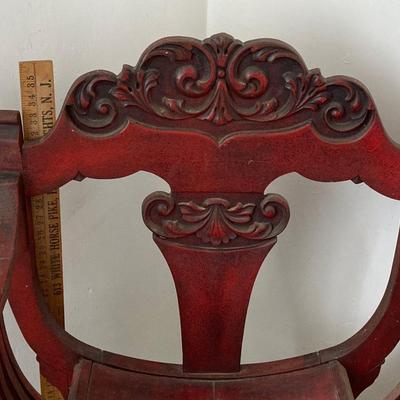 LOT 35: Antique Wooden Carved North Wind Throne Chair