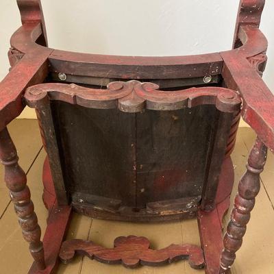 LOT 35: Antique Wooden Carved North Wind Throne Chair
