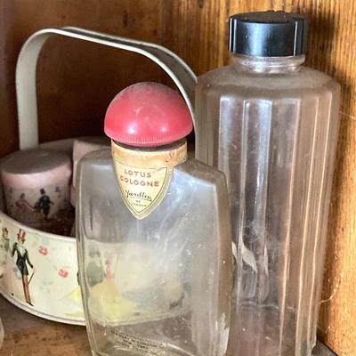 LOT 38: Vintage Perfume / Lotion / Dressing Bottles - Prince Matchabelli, Trushay, Fitch's Rose Hair Dressing, Lotus Cologne by...