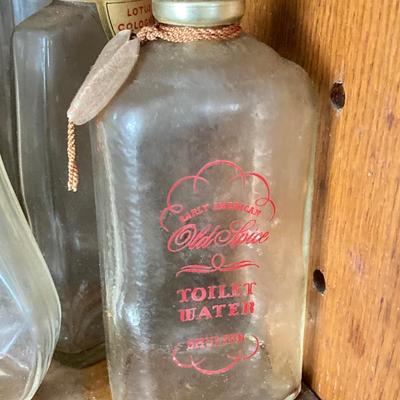 LOT 38: Vintage Perfume / Lotion / Dressing Bottles - Prince Matchabelli, Trushay, Fitch's Rose Hair Dressing, Lotus Cologne by...