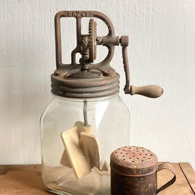 LOT 39: Antique / Vintage Dazey Butter Churn and Shaker