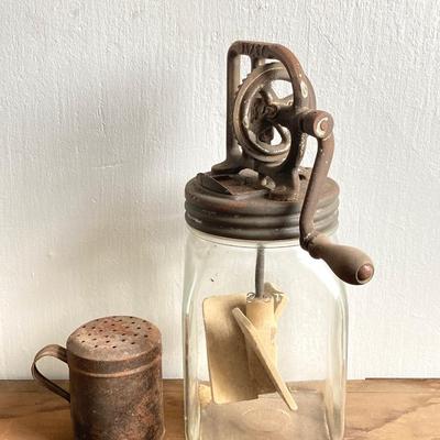 LOT 39: Antique / Vintage Dazey Butter Churn and Shaker