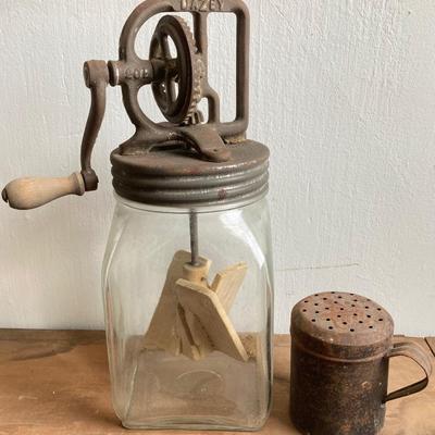 LOT 39: Antique / Vintage Dazey Butter Churn and Shaker