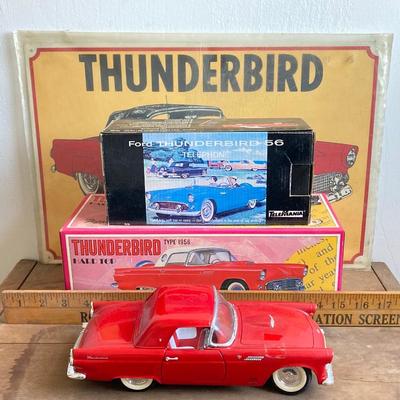 LOT 41: Thunderbird (T-Bird) Collection - Revel Diecast, Leadworks, Tin Wall Sign and Telephone