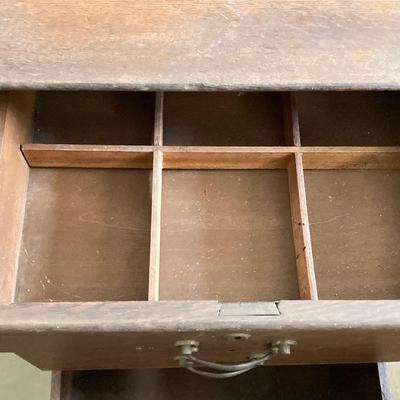 LOT 44: Vintage/Antique Wooden Folding/Drop Leaf Arts & Crafts Table w/3-Drawers