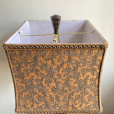 LOT 48: Vintage Black and Gold Harlequin Pattern Lamp