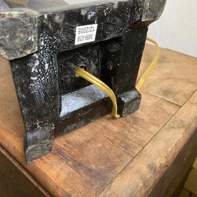 LOT 48: Vintage Black and Gold Harlequin Pattern Lamp