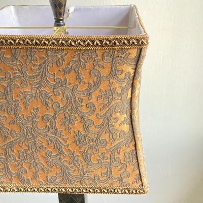 LOT 48: Vintage Black and Gold Harlequin Pattern Lamp