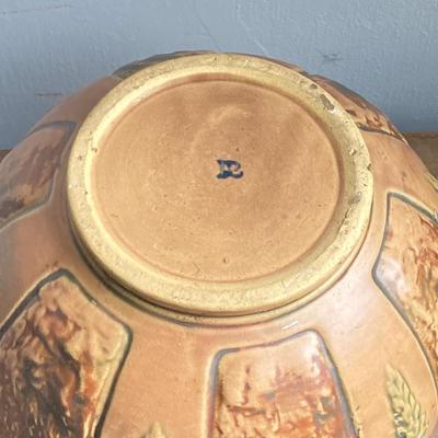 LOT 52: Vintage Roseville Pottery Planter along with a #2 Stoneware Jug & 1/2 Stoneware Jug