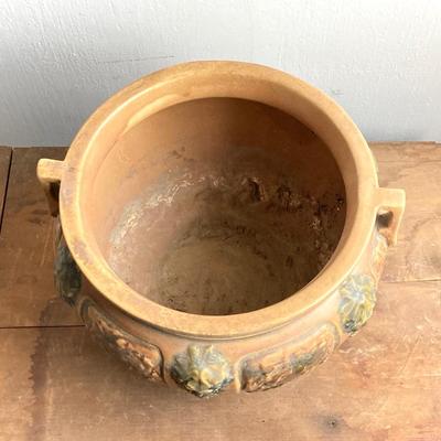 LOT 52: Vintage Roseville Pottery Planter along with a #2 Stoneware Jug & 1/2 Stoneware Jug