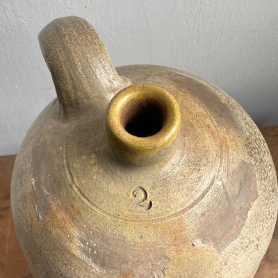 LOT 52: Vintage Roseville Pottery Planter along with a #2 Stoneware Jug & 1/2 Stoneware Jug