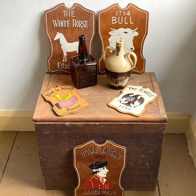 LOT 53: Vintage Tavern Signs and Bottles