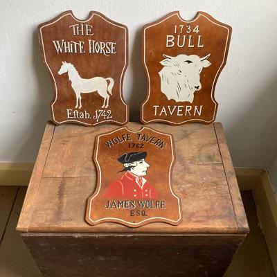 LOT 53: Vintage Tavern Signs and Bottles