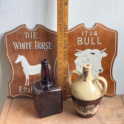 LOT 53: Vintage Tavern Signs and Bottles