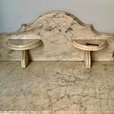 LOT 55: Antique Victorian Marble Top Dresser/ Washstand