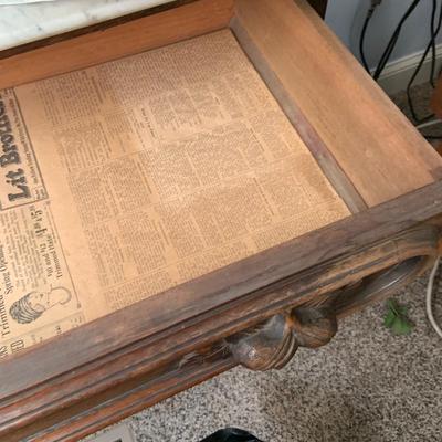 LOT 55: Antique Victorian Marble Top Dresser/ Washstand