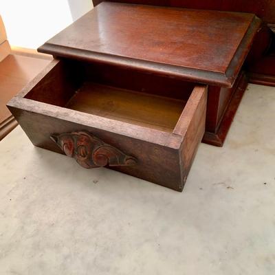LOT 60: Victorian Hand Carved Wood Marble Topped Dresser with Tilting Mirror