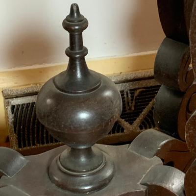 LOT65: Antique/ Vintage Victorian Carved Wood Table with Marble Top