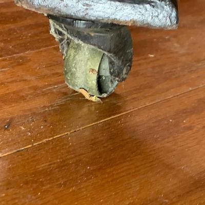 LOT65: Antique/ Vintage Victorian Carved Wood Table with Marble Top