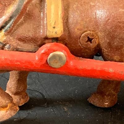 LOT 74: Vintage Cast Iron Horse Drawn Milk Carriage and US Mail Truck