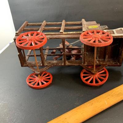 LOT 75: Vintage Cast Iron Pepsi Truck and Horse and Driver