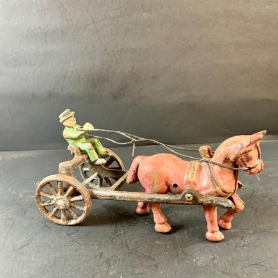 LOT 75: Vintage Cast Iron Pepsi Truck and Horse and Driver