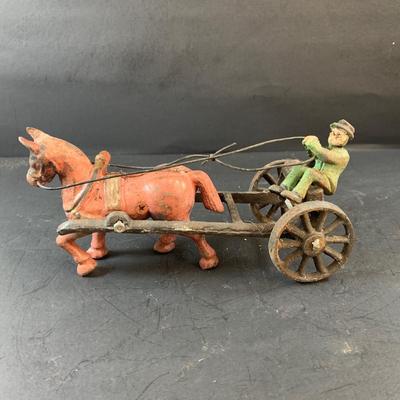 LOT 75: Vintage Cast Iron Pepsi Truck and Horse and Driver
