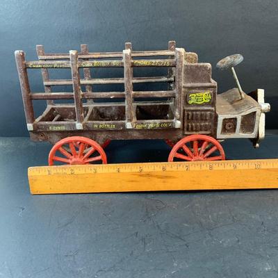 LOT 75: Vintage Cast Iron Pepsi Truck and Horse and Driver