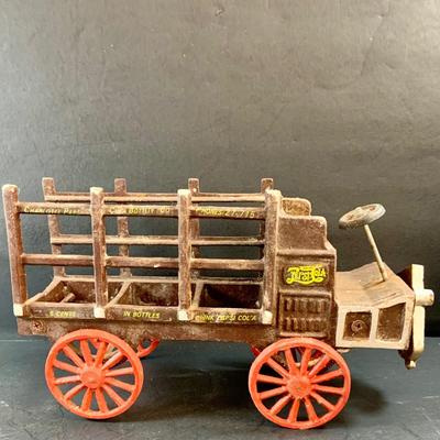 LOT 75: Vintage Cast Iron Pepsi Truck and Horse and Driver